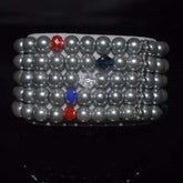 Gray Multiple Strands Glass Pearls Bracelets - FashionByTeresa